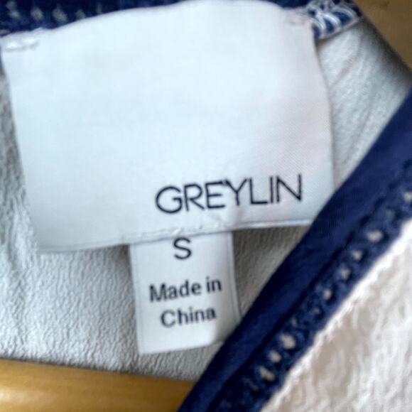 Greylin Tank Top Womens Small White Pleated Sleeveless Sheer Office Career - Picture 4 of 5